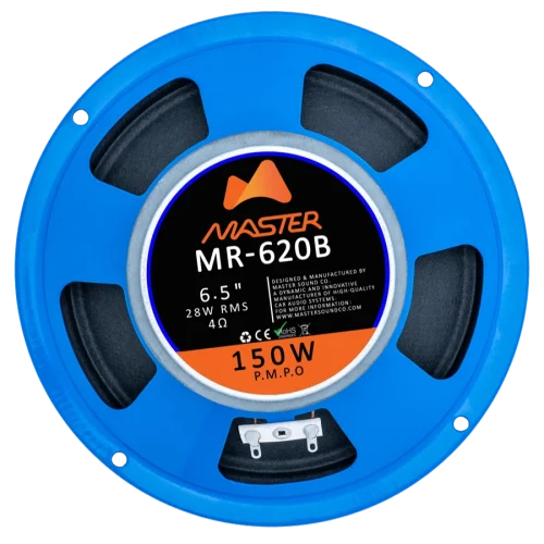 بلندگوی ماستر 6.5 اینچ فلزی میدرنج رنگ آبی مدل MR-620B (نمای پشت)