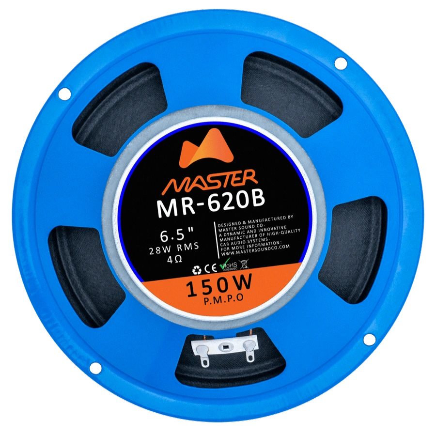 بلندگوی ماستر 6.5 اینچ فلزی میدرنج رنگ آبی مدل MR-620B (نمای پشت)